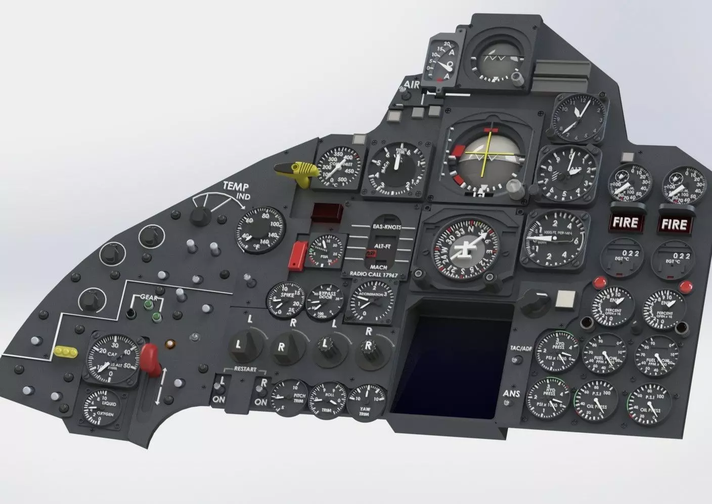 SR71 Complet cockpit HD work 3D print model_3