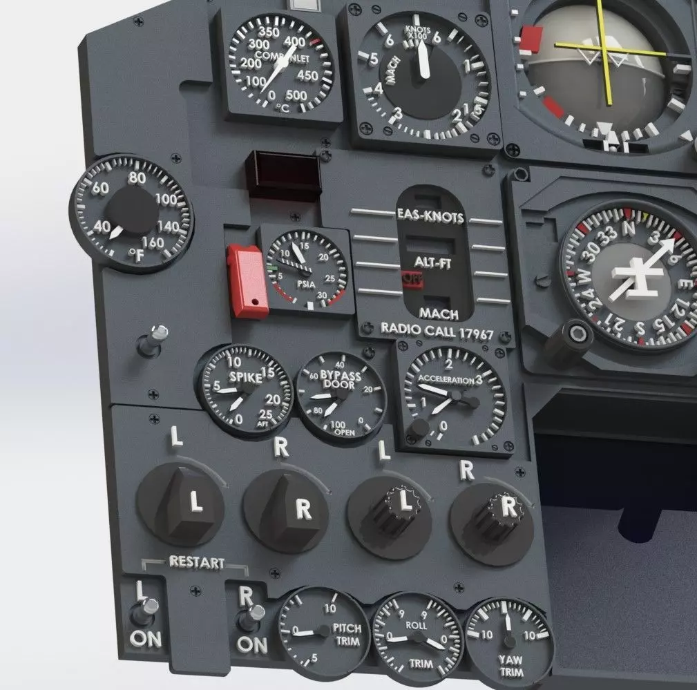 SR71 Complet cockpit HD work 3D print model_46