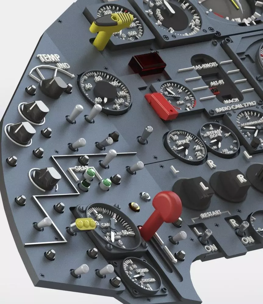 SR71 Complet cockpit HD work 3D print model_1