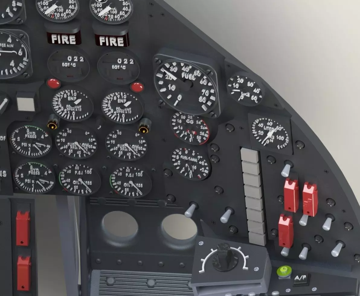 SR71 Complet cockpit HD work 3D print model_36