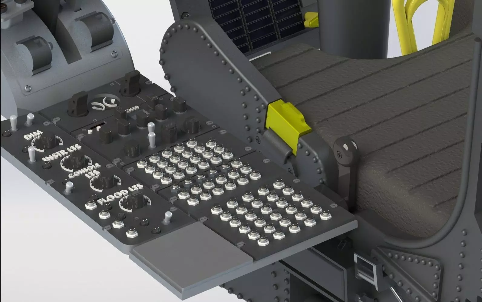 SR71 Complet cockpit HD work 3D print model_26