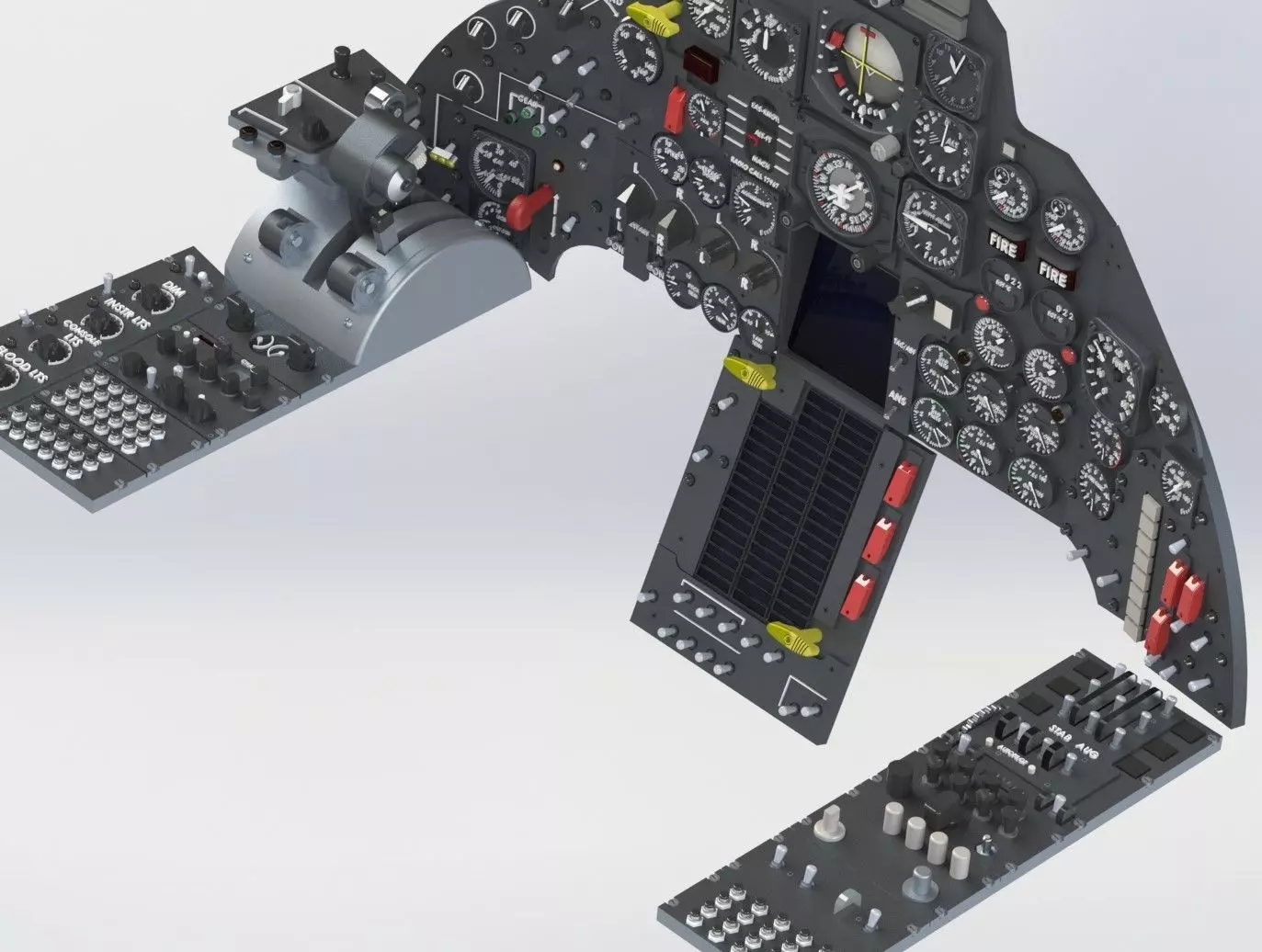 SR71 Complet cockpit HD work 3D print model_13