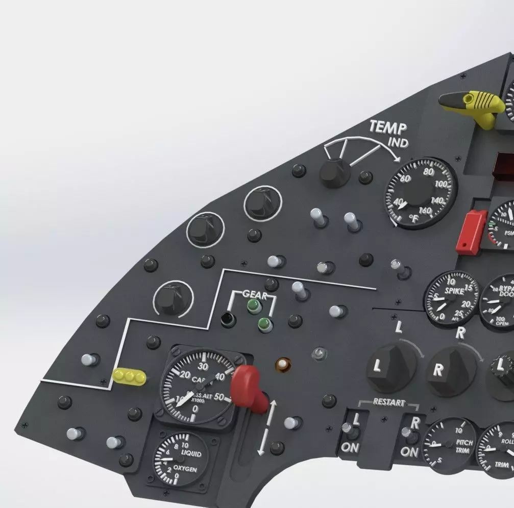 SR71 Complet cockpit HD work 3D print model_9