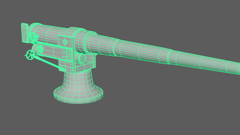 small artilery 3d model pbr Low-poly 3D model_16