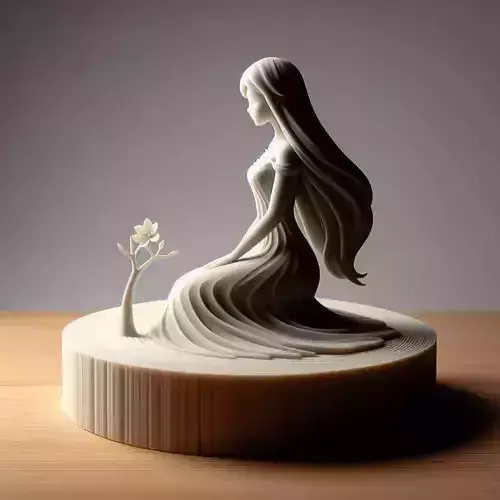Seated Forest Lady  Minimalist Sculpture 3D print model