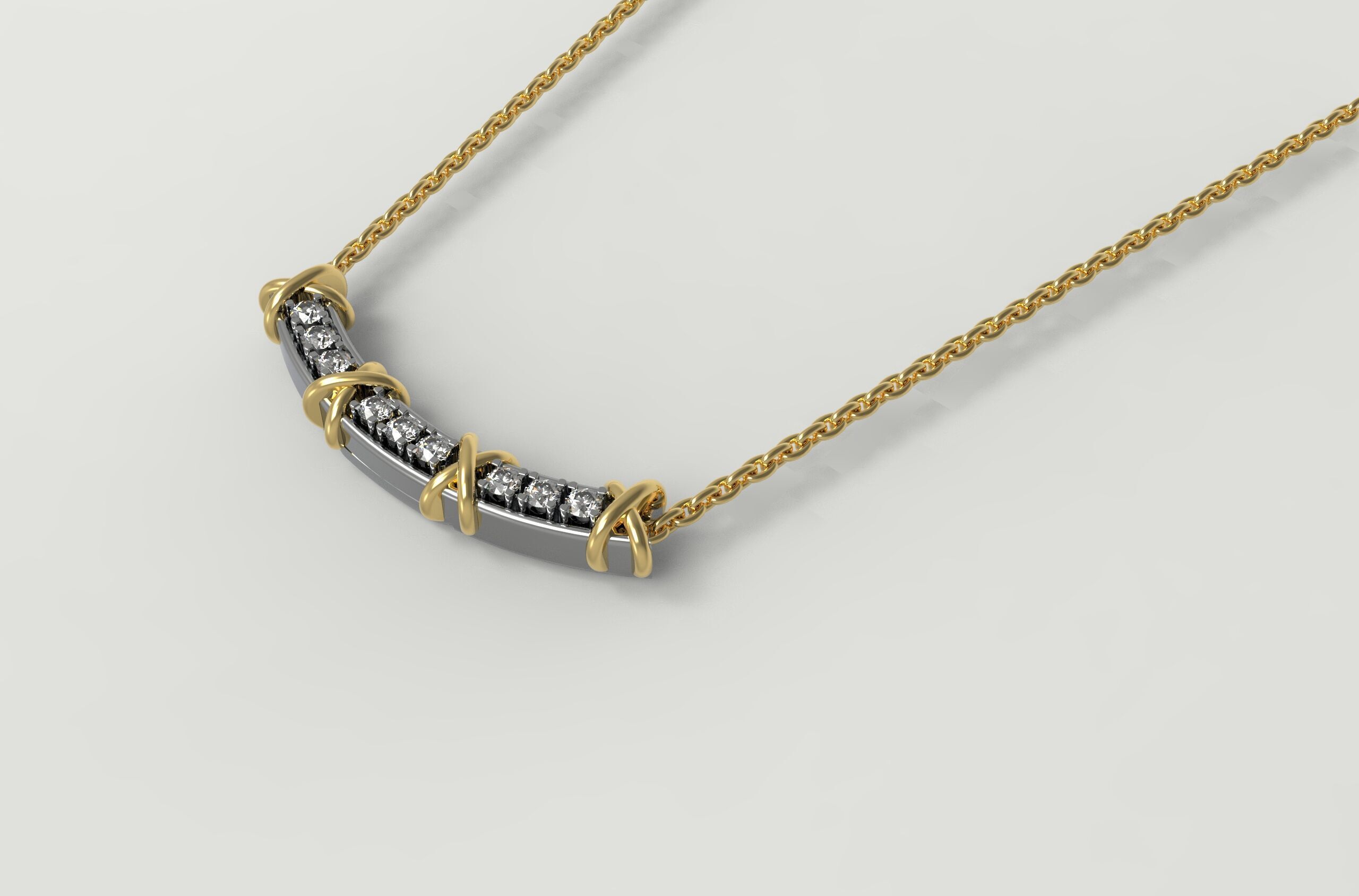 Sixteen Pendant Necklace 3D print model_7