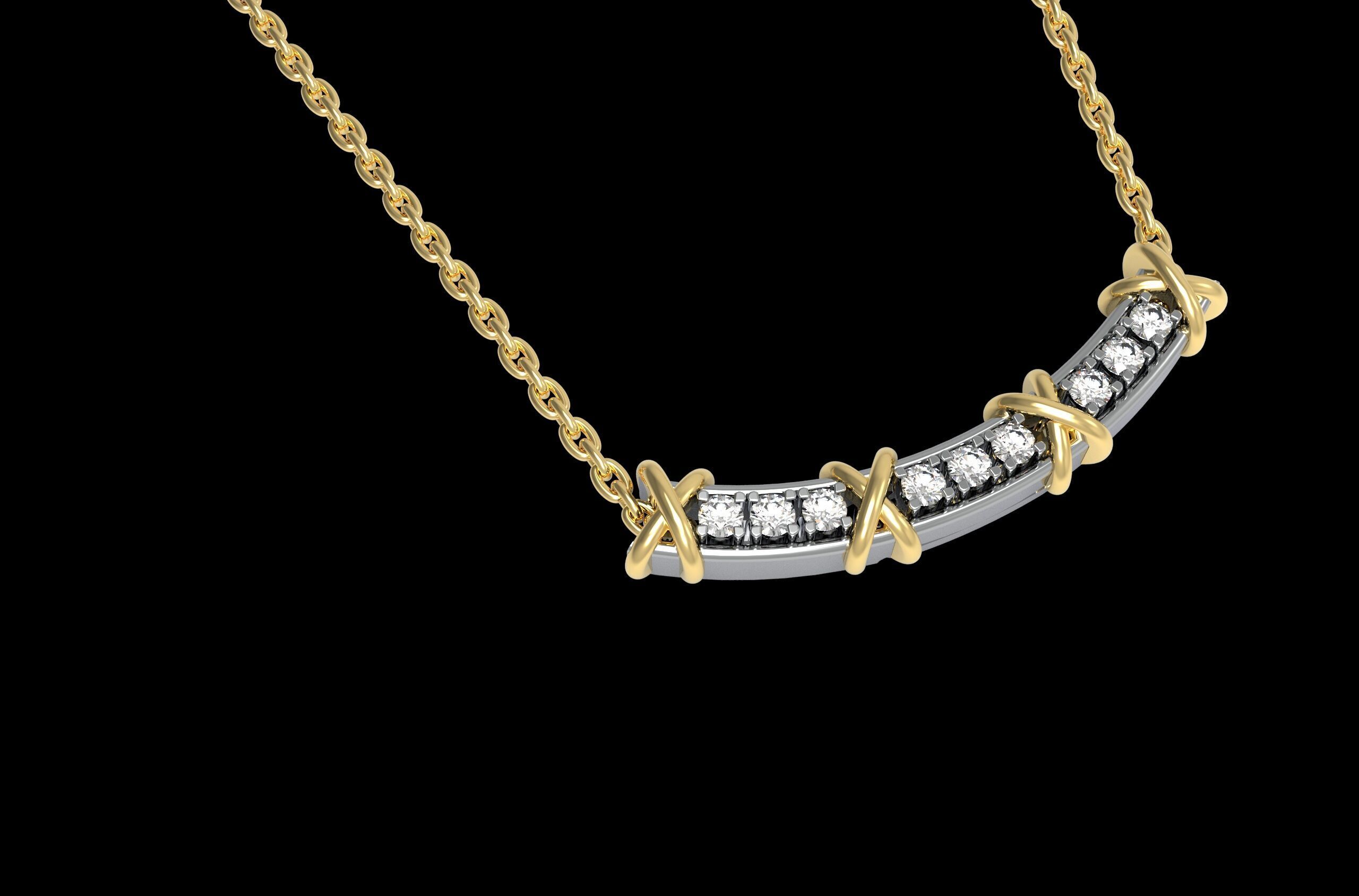 Sixteen Pendant Necklace 3D print model_2