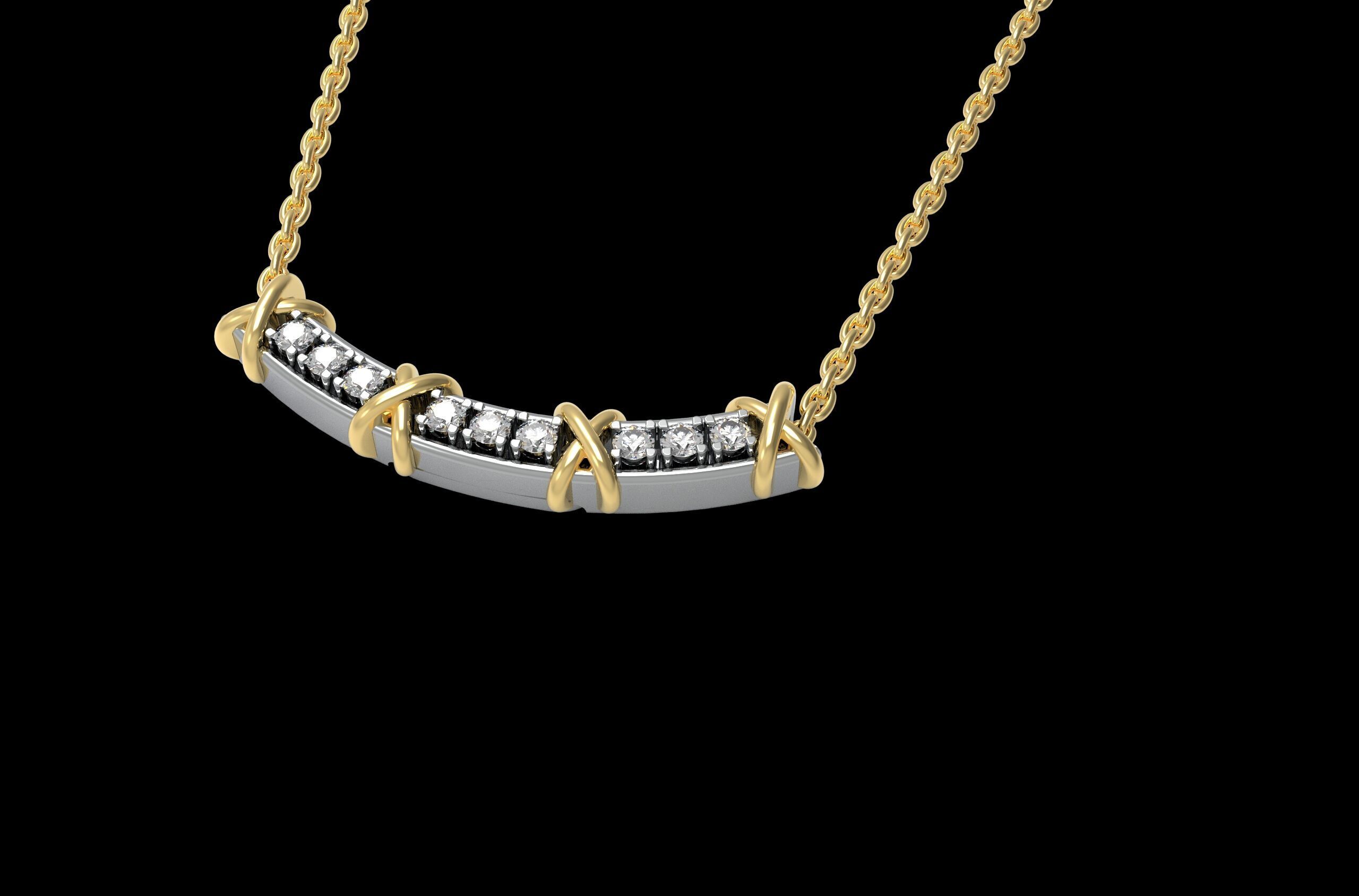 Sixteen Pendant Necklace 3D print model_13