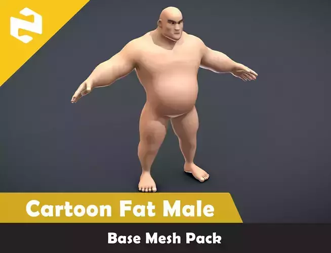 Base Mesh Pack - Cartoon Fat Male