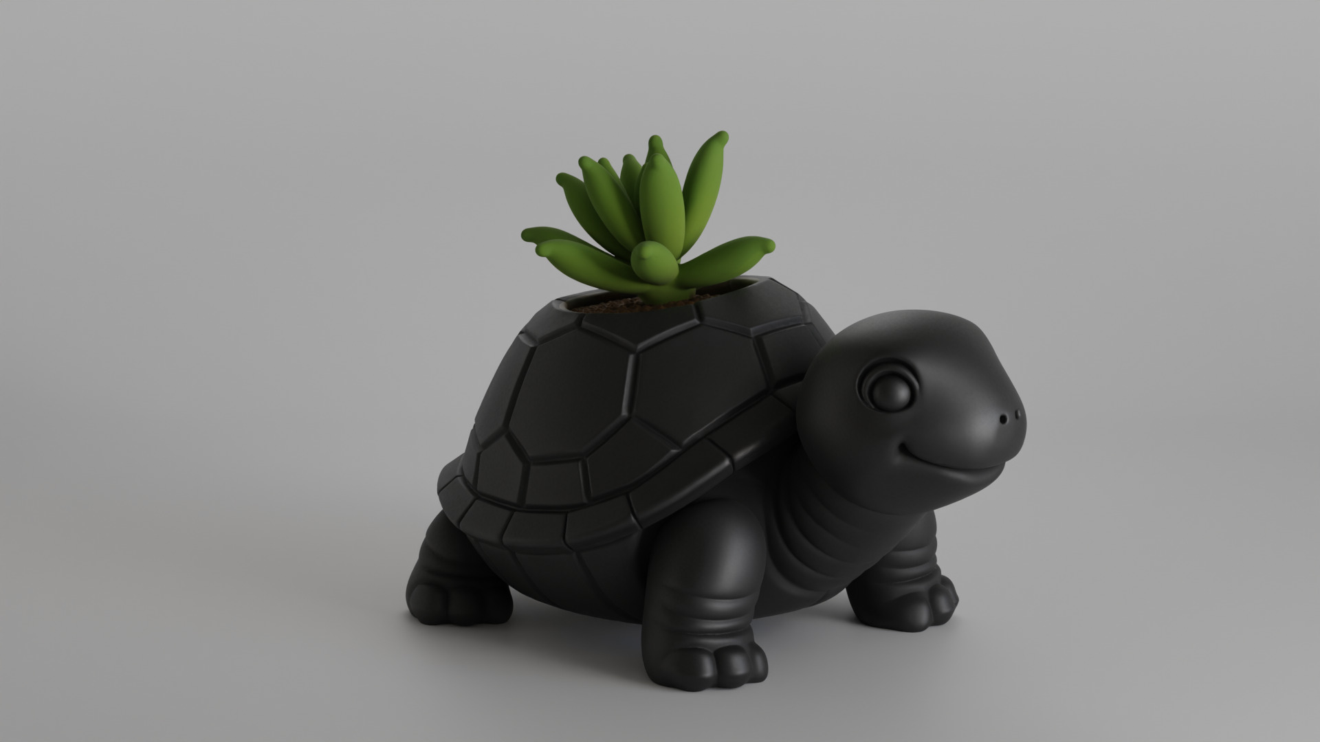 Turtle Planter  3D print model_3