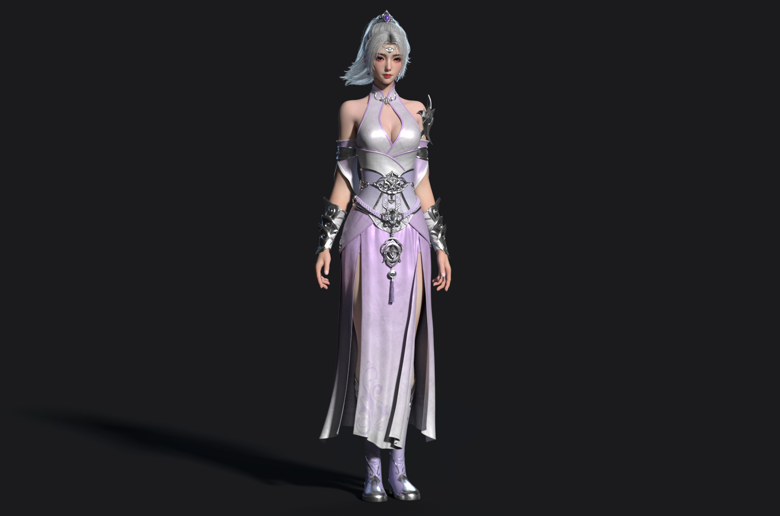 Ancient costume beauty anime Body Band Binding 3D model_8