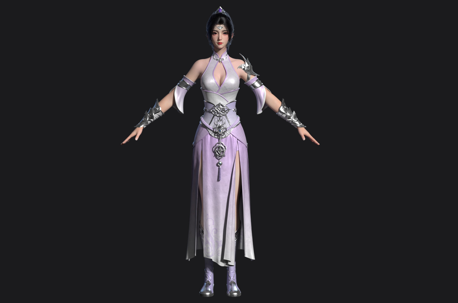 Ancient costume beauty anime Body Band Binding 3D model_9