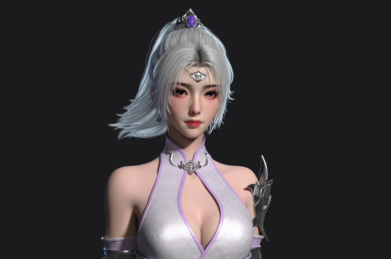 Ancient costume beauty anime Body Band Binding 3D model_7