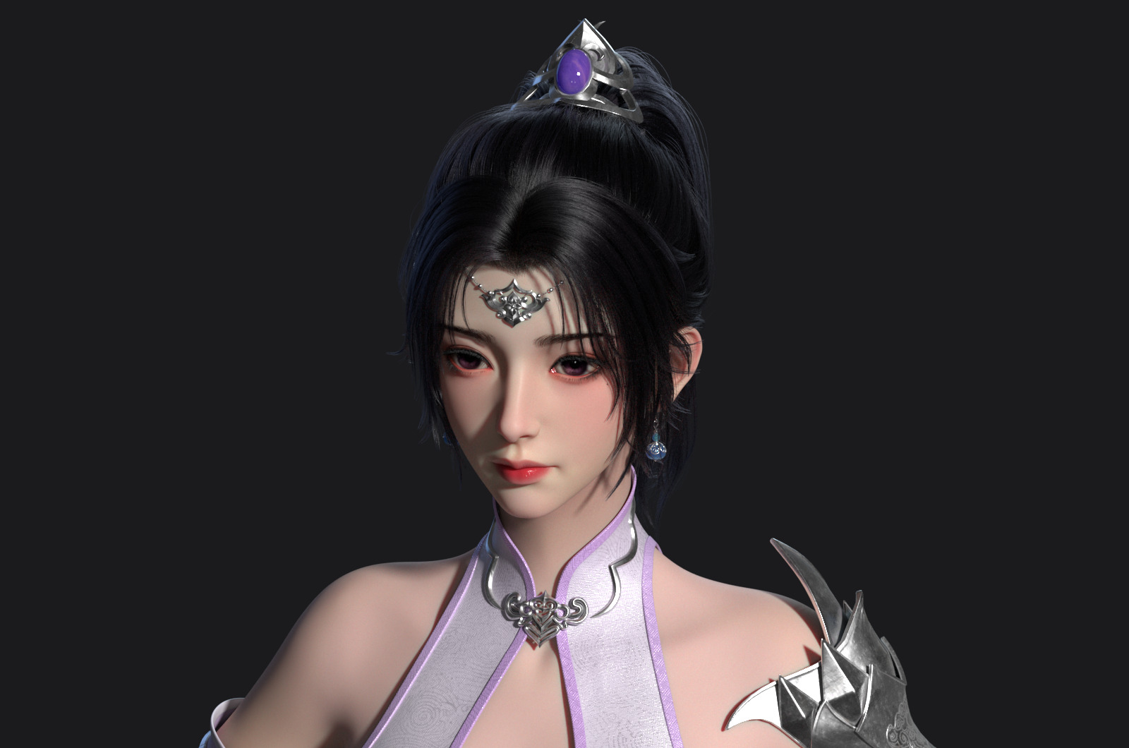 Ancient costume beauty anime Body Band Binding 3D model_2