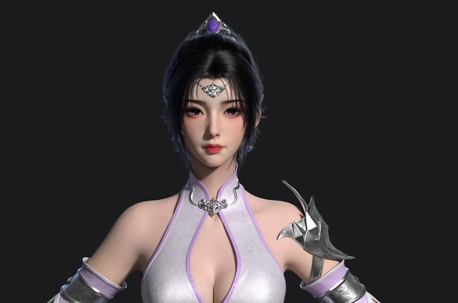 Ancient costume beauty anime Body Band Binding 3D model_1