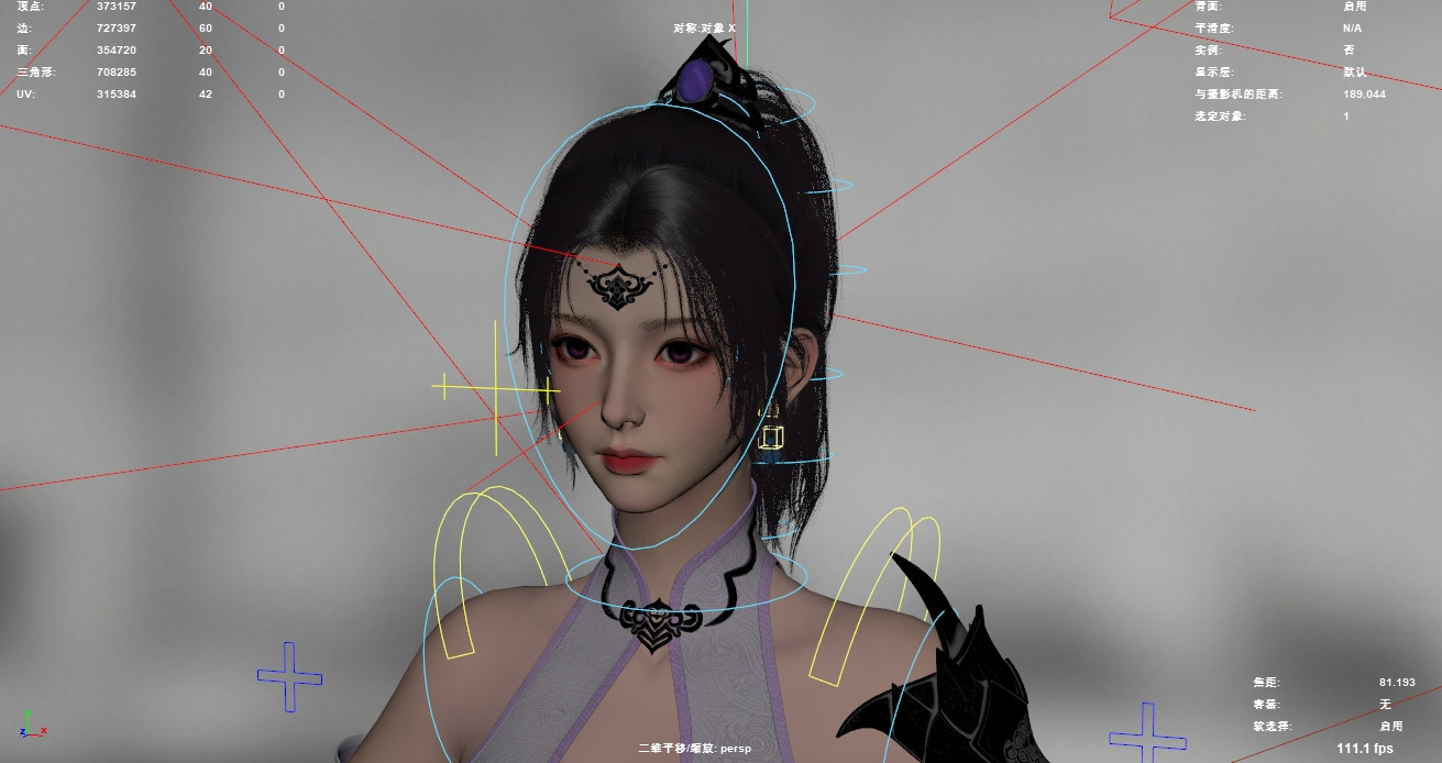 Ancient costume beauty anime Body Band Binding 3D model_15