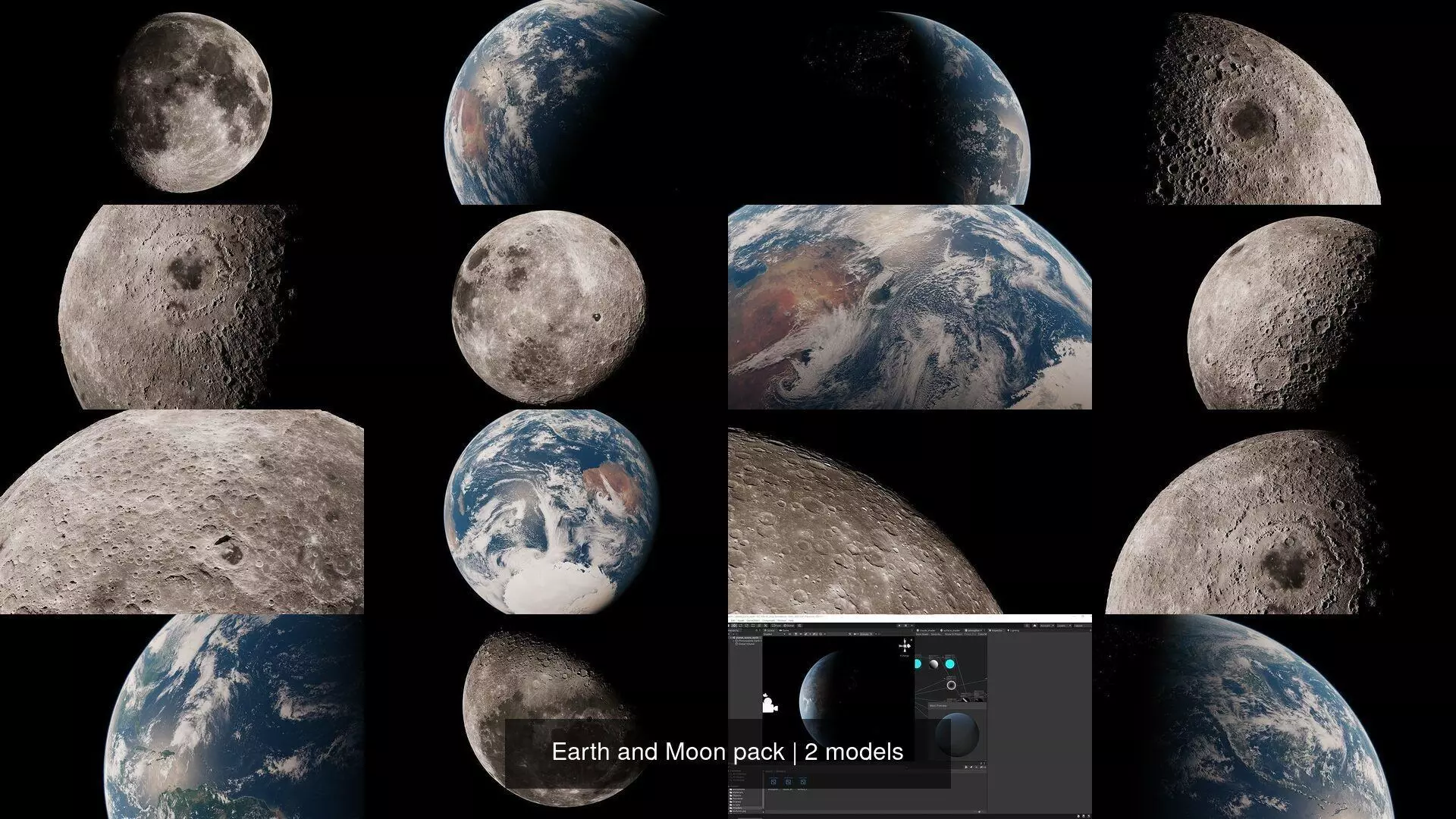 Earth and Moon pack 3D Model Collection_0