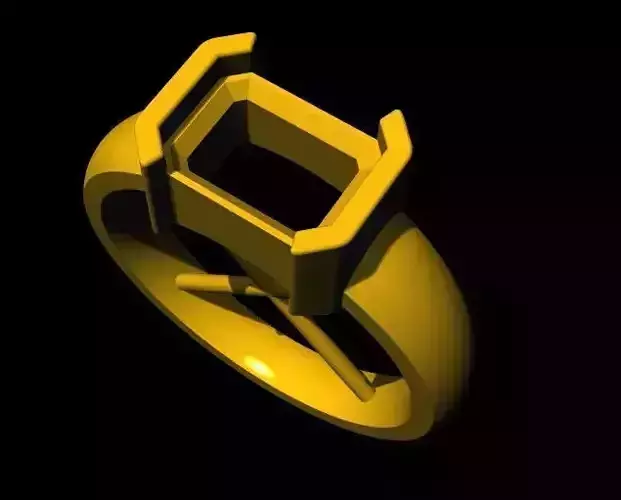rectangle stone ring 3dm file