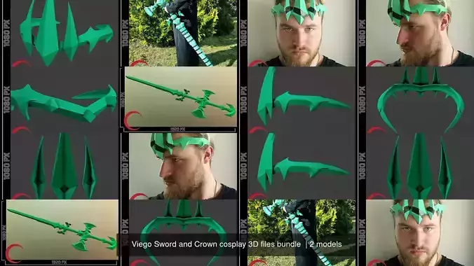 Viego Sword and Crown cosplay 3D files bundle 