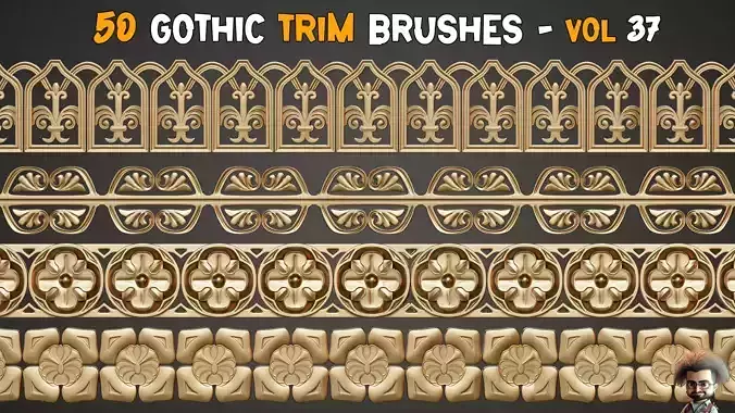 50 Gothic Trim Brushes   Vol 37