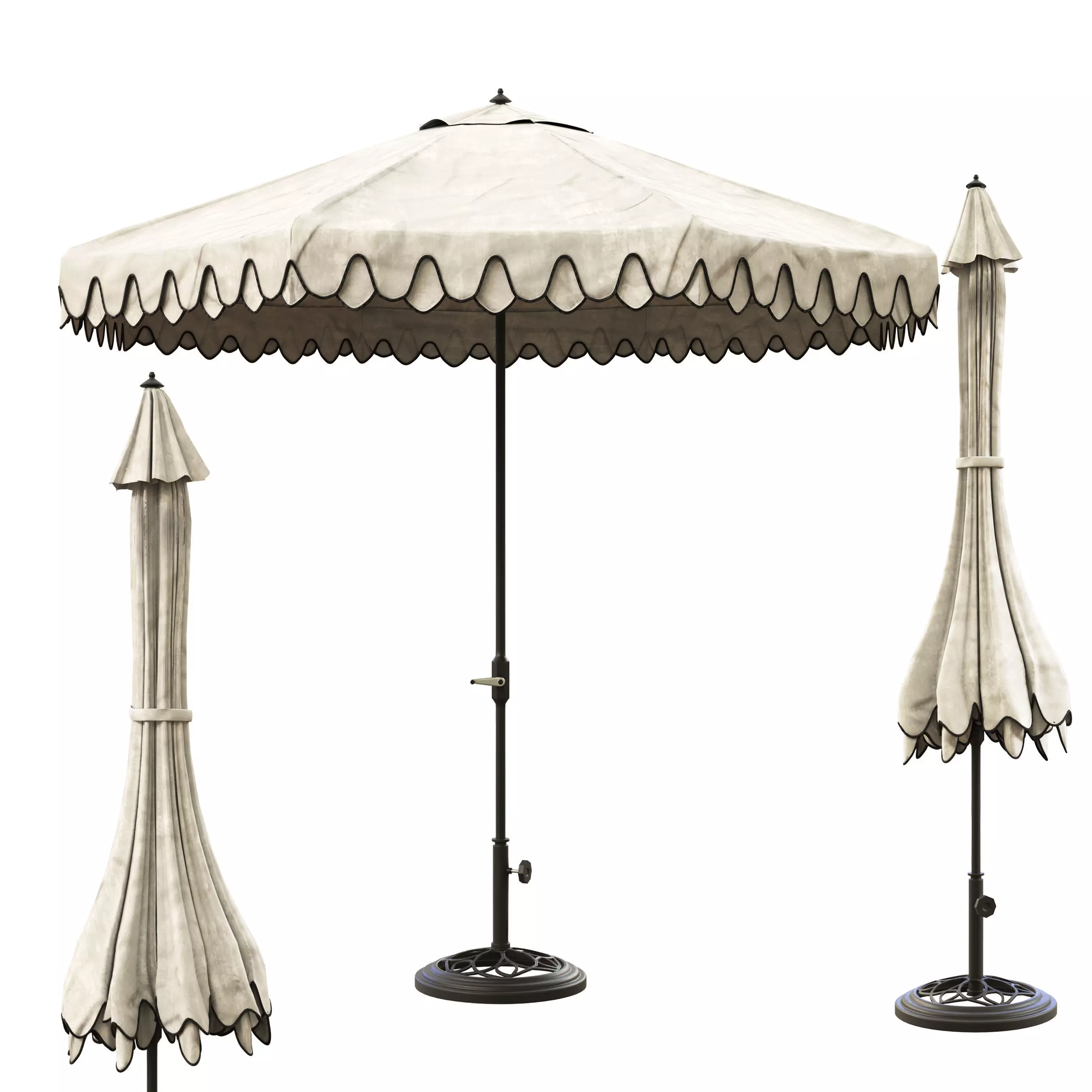 3d model patio umbrella FREE Dedon Parasol Hexagon Modern Outdoor Patio Lounge Set
