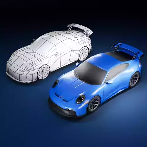 Low Poly Porsche 911 GT3 Low-poly 3D model