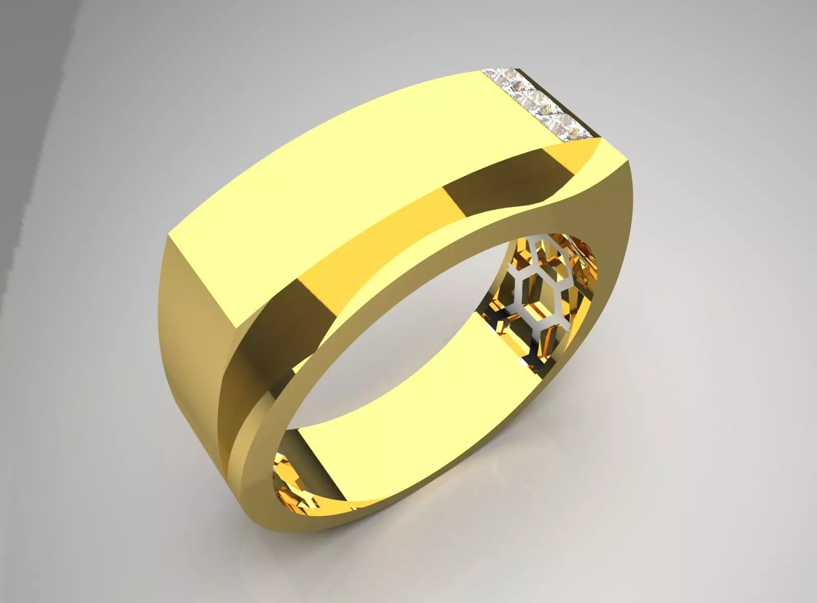 diamond gold man ring mr0195 3D print model