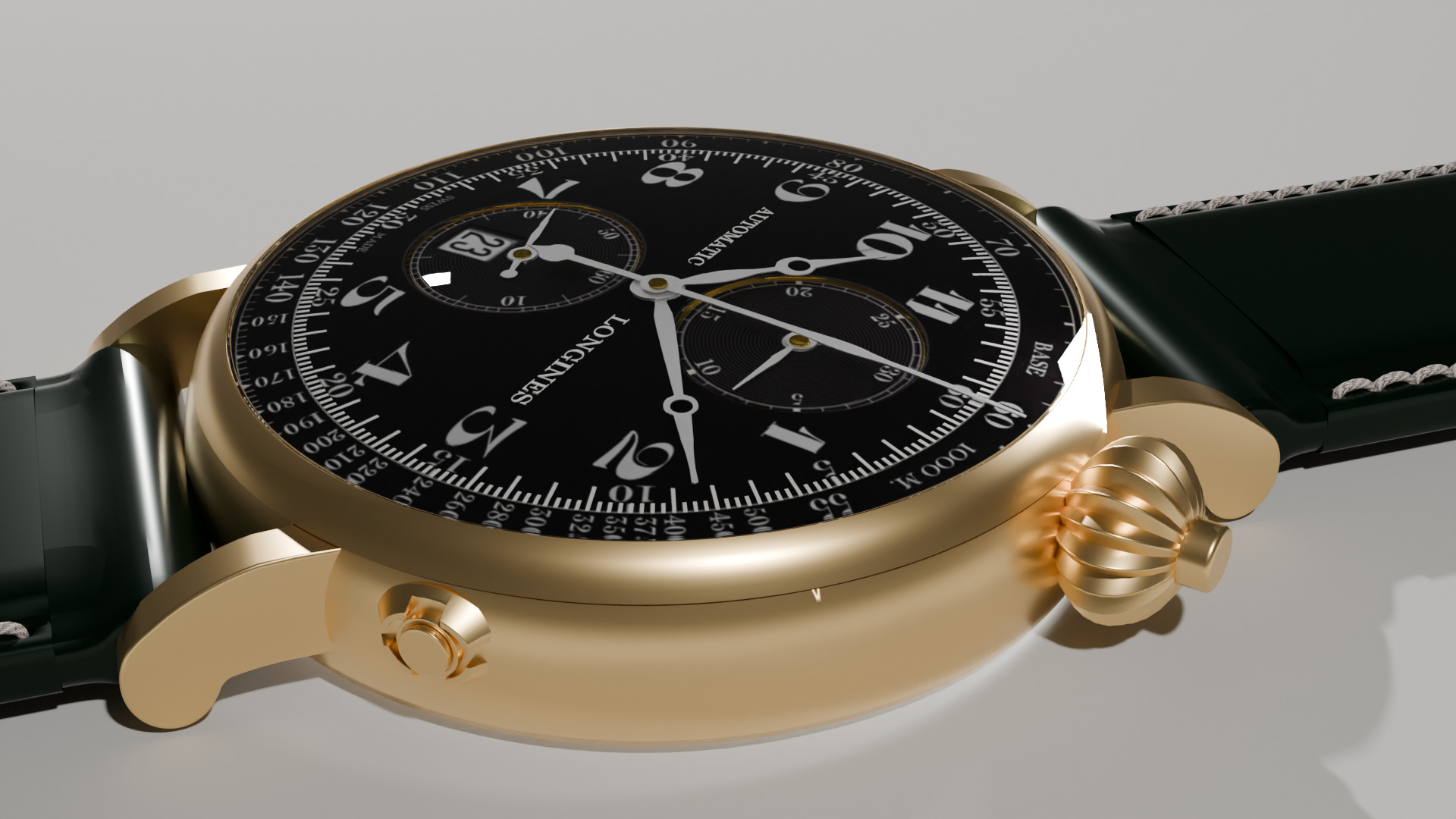 Longines Avigator watch Low-poly 3D model_3