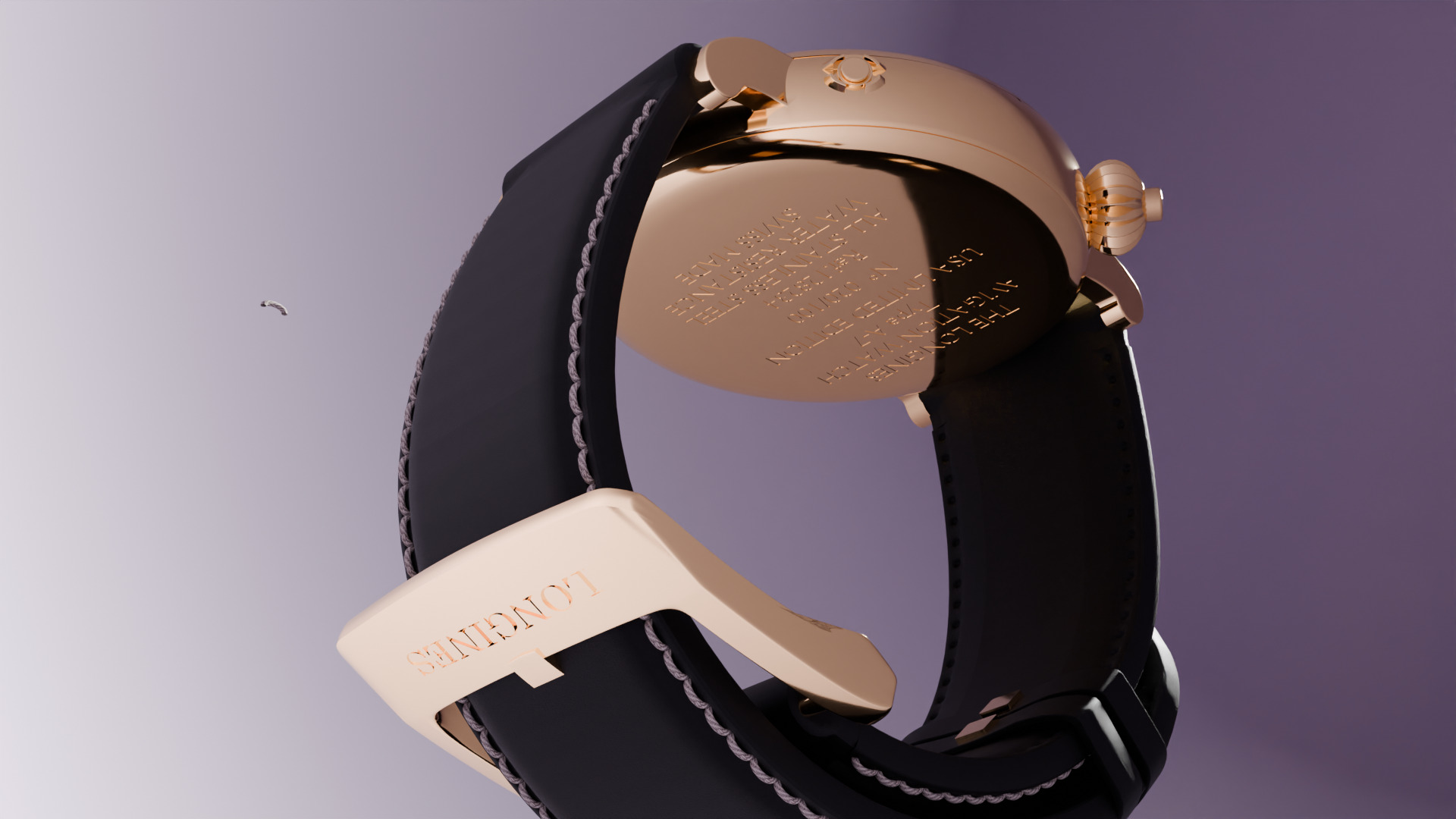 Longines Avigator watch Low-poly 3D model_1