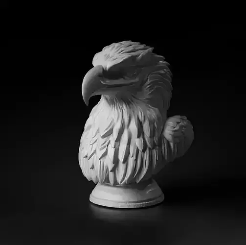Majestic Stylized Eagle Bust  Premium 3D Printable Sculpture 