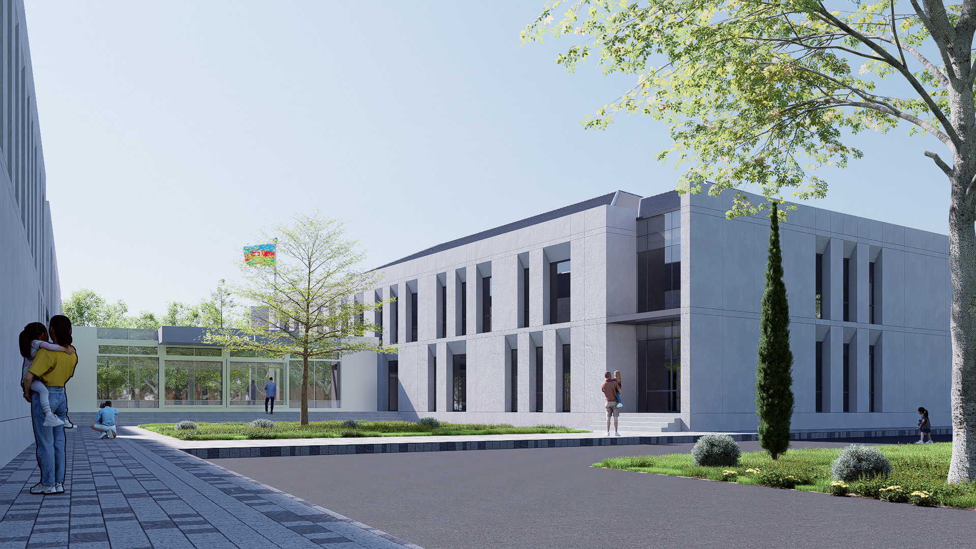 school Low-poly 3D model_3