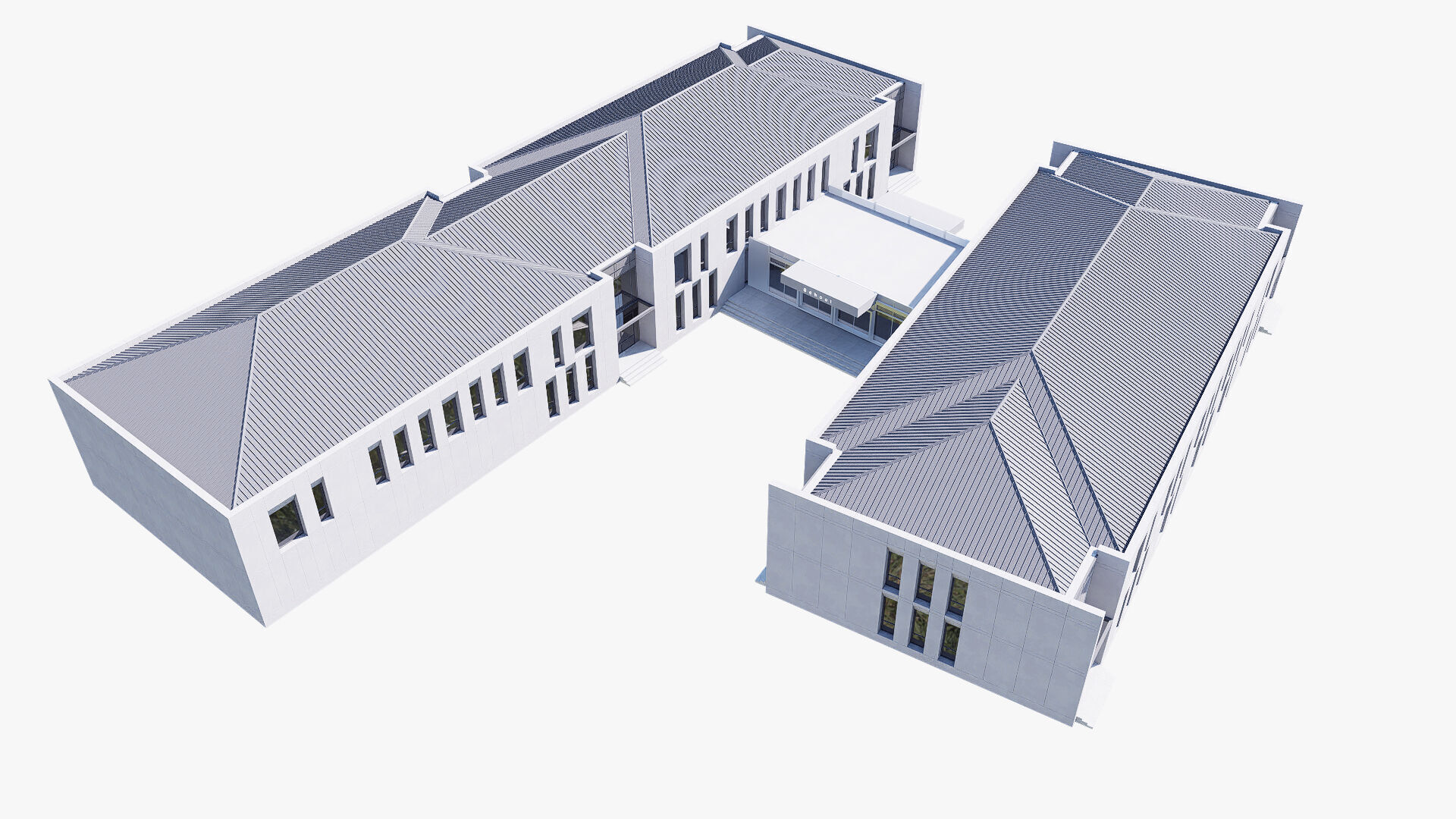 school Low-poly 3D model_10