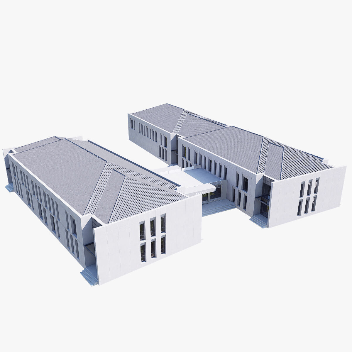 school Low-poly 3D model_7