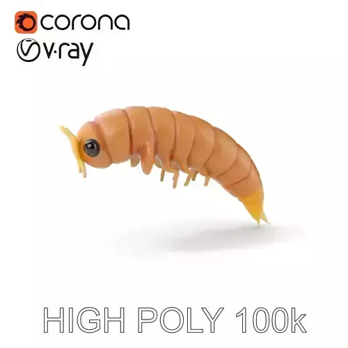 Detailed Insect Larva Model Pack