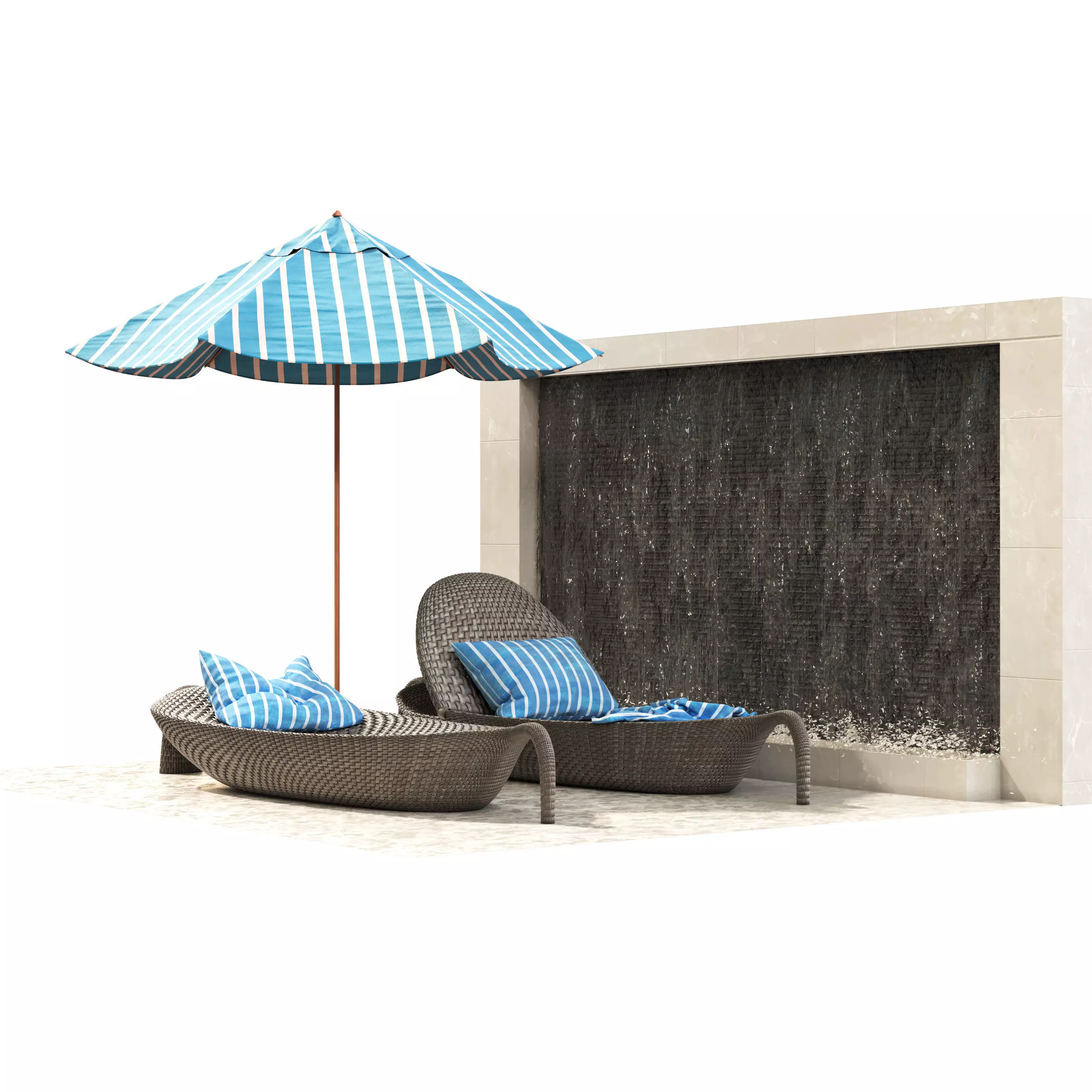 Umbrella Waterside Lounge 3D model