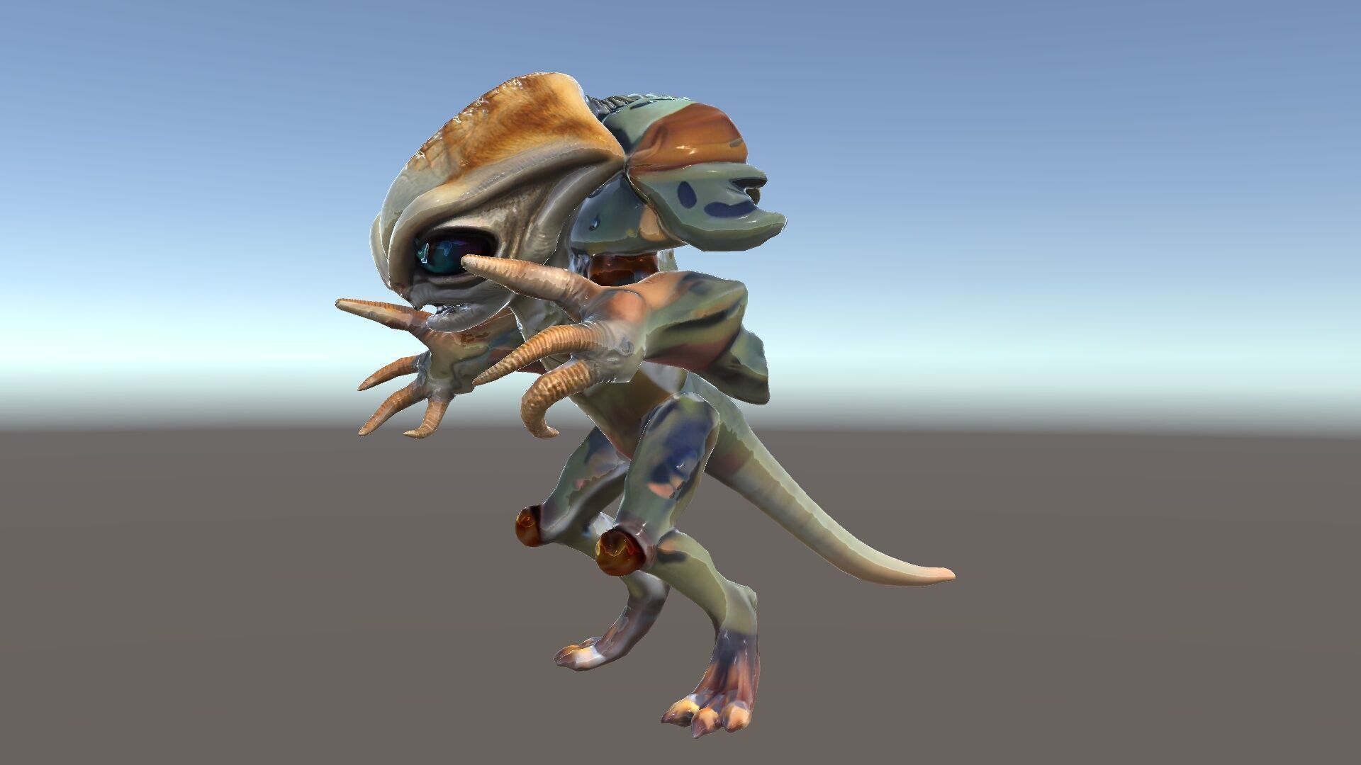 Alien Reptilian Warrior D Model Rigged GameReady Low-poly 3D model_37