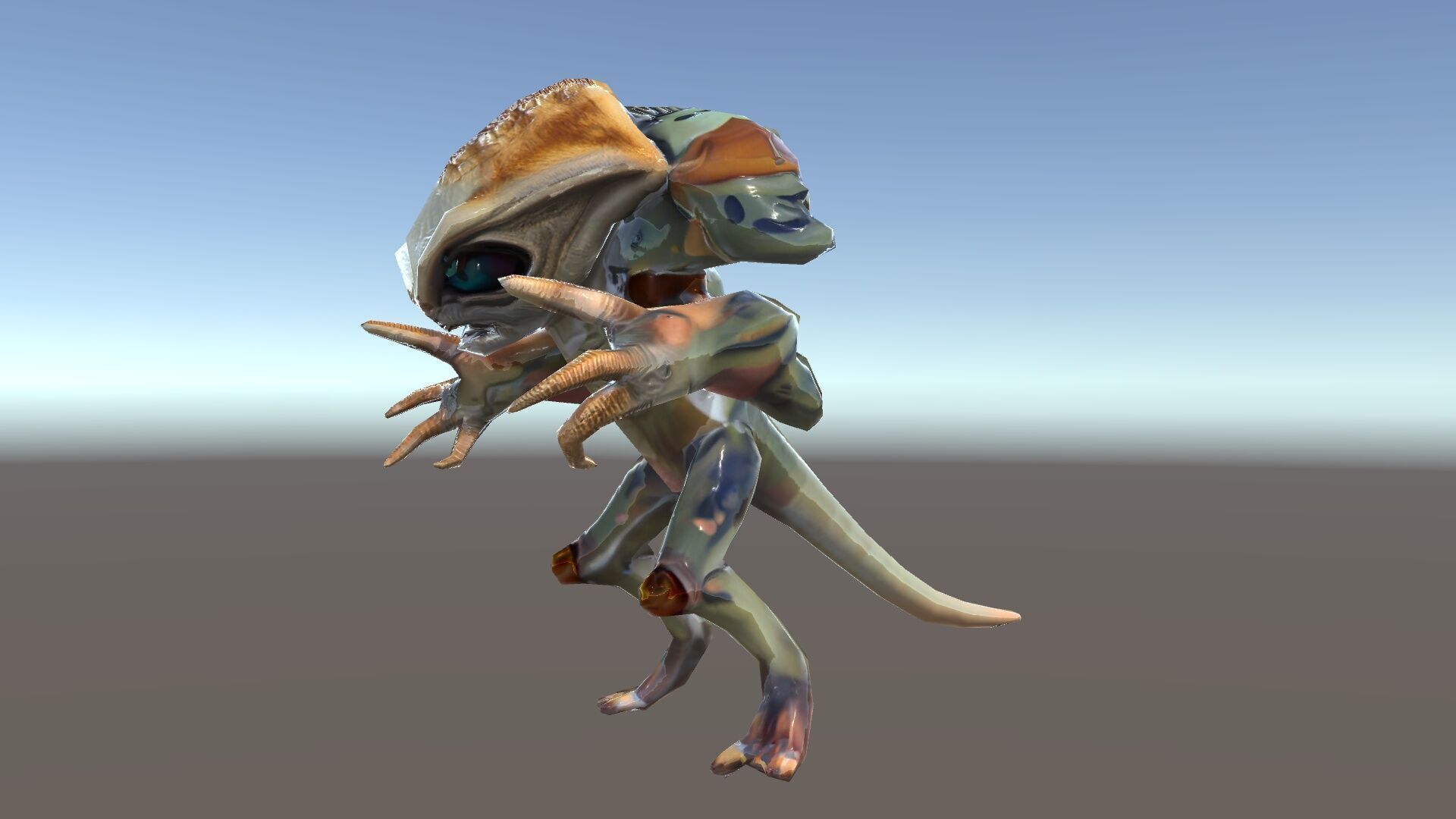 Alien Reptilian Warrior D Model Rigged GameReady Low-poly 3D model_12
