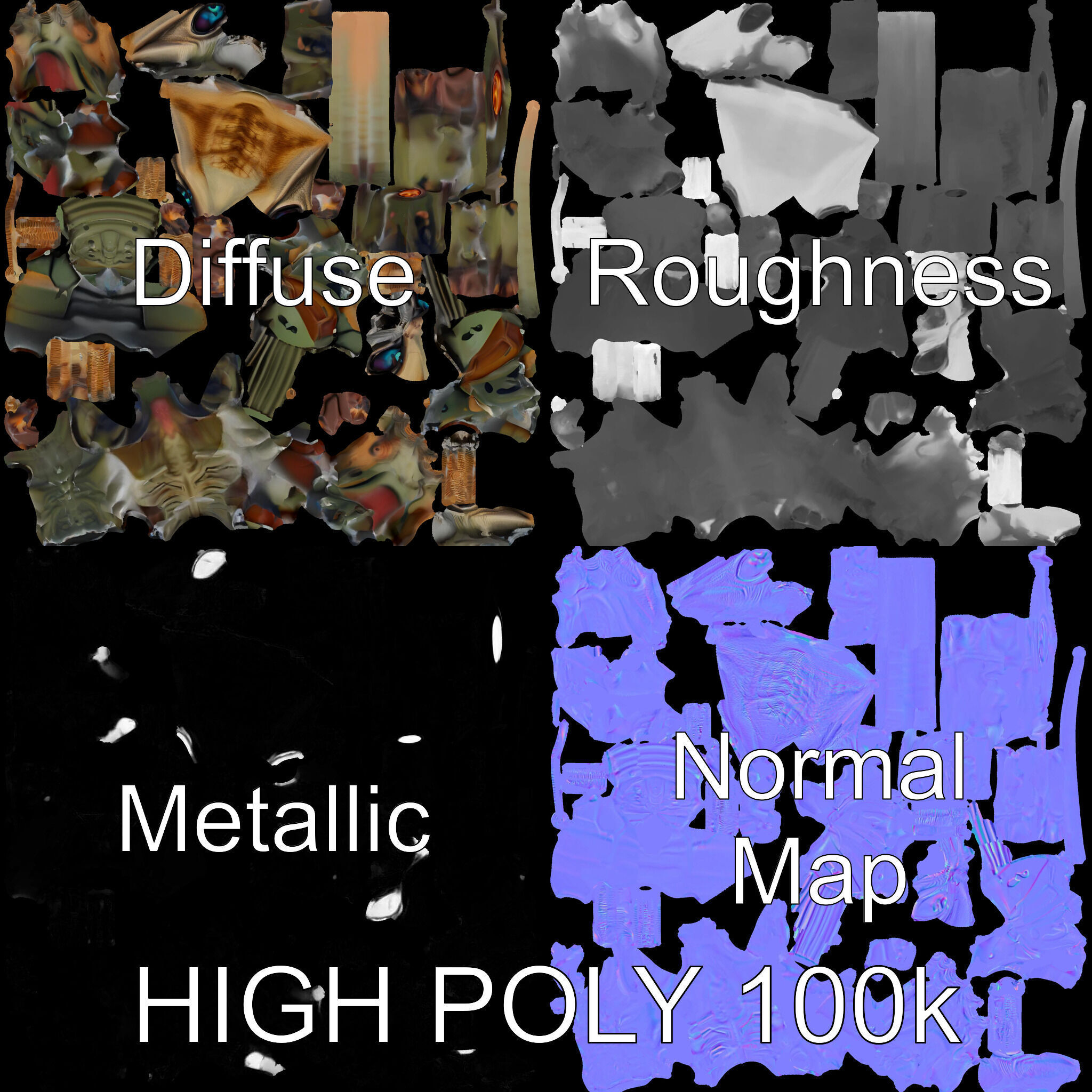 Alien Reptilian Warrior D Model Rigged GameReady Low-poly 3D model_3