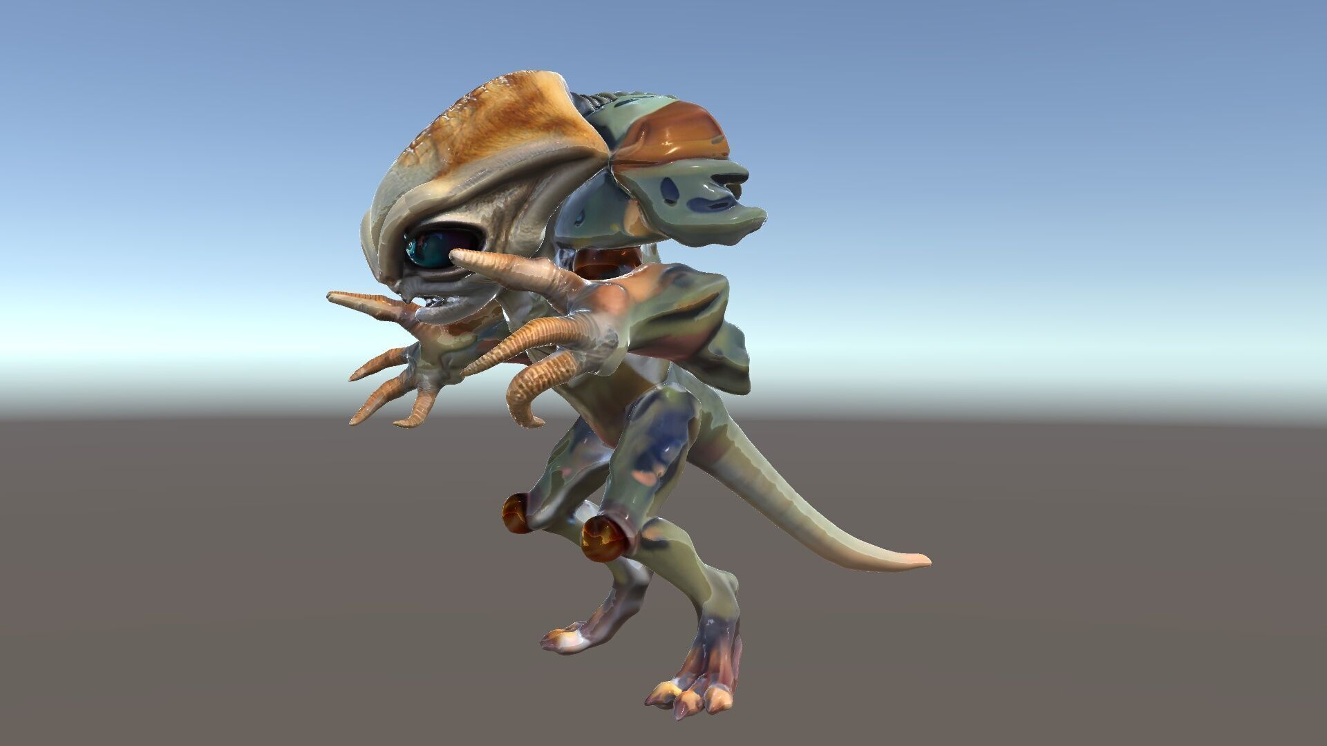 Alien Reptilian Warrior D Model Rigged GameReady Low-poly 3D model_5