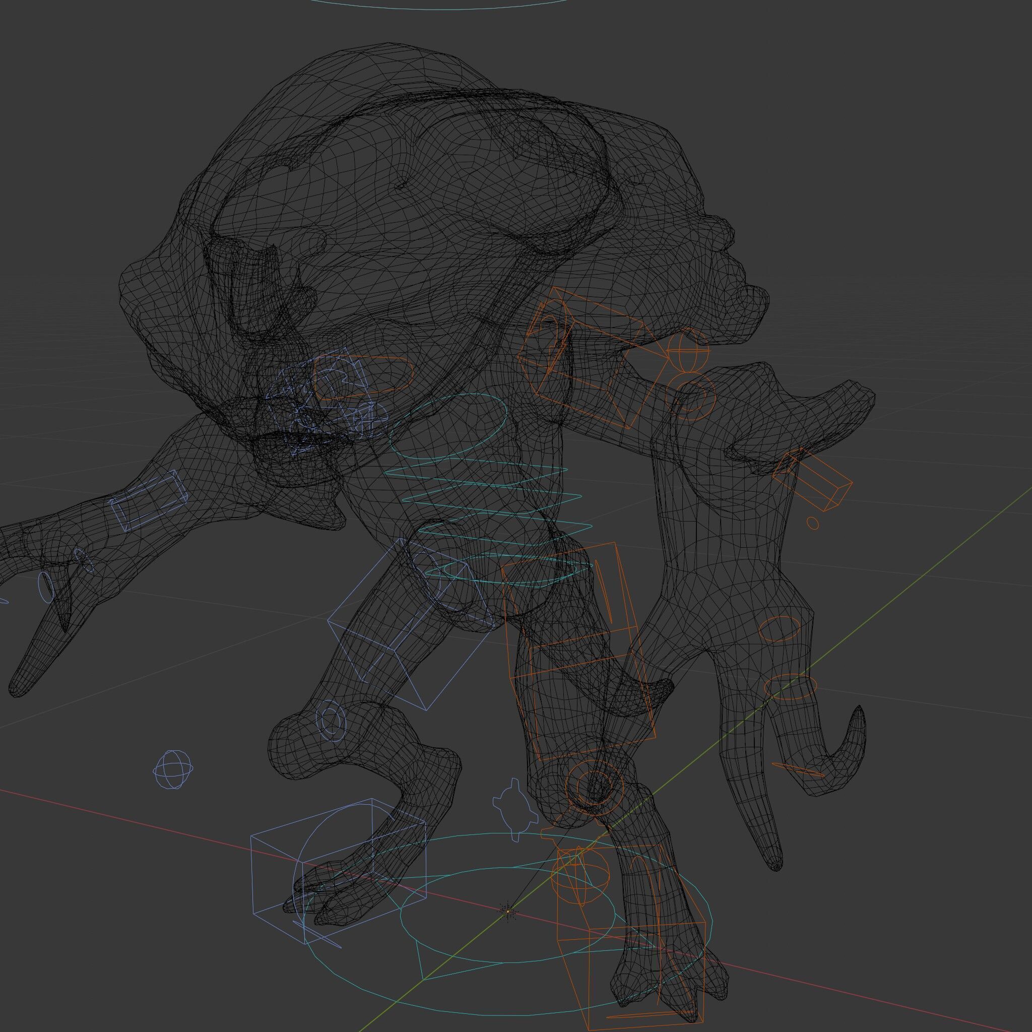 Alien Reptilian Warrior D Model Rigged GameReady Low-poly 3D model_11