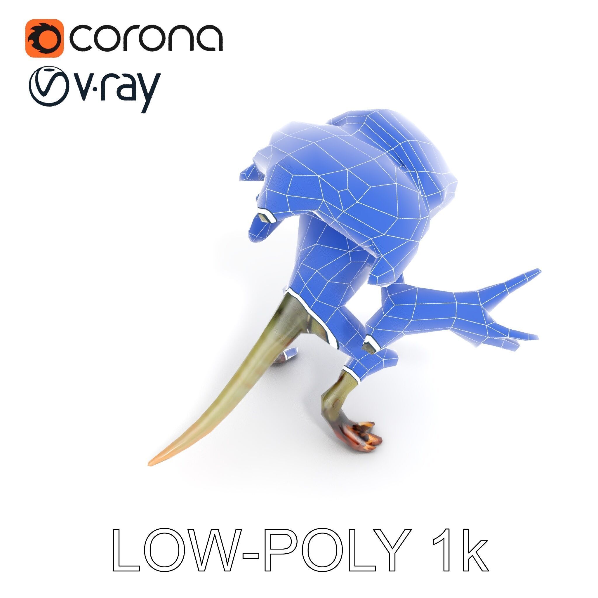 Alien Reptilian Warrior D Model Rigged GameReady Low-poly 3D model_9