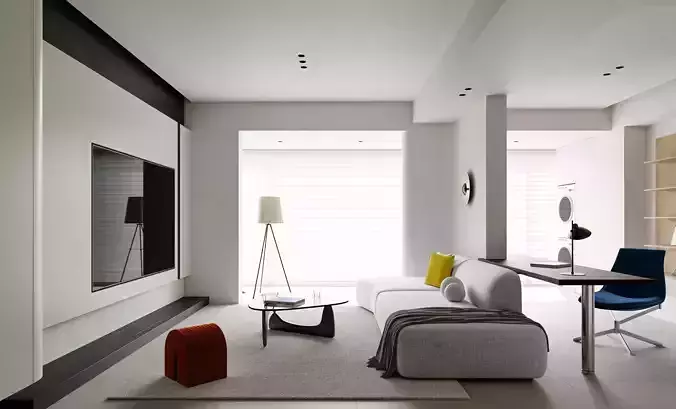 modern living room and dining room interior scenes 40