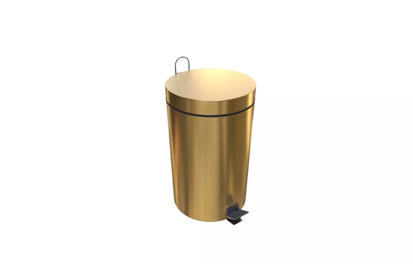 Modern bin trash Low-poly 3D model_0
