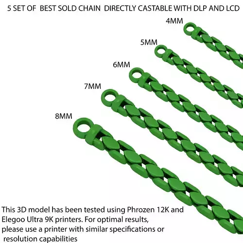 5 SET OF  BEST SOLD CHAIN DIRECTLY CASTABLE WITH DLP AND LCD 3D Model Collection