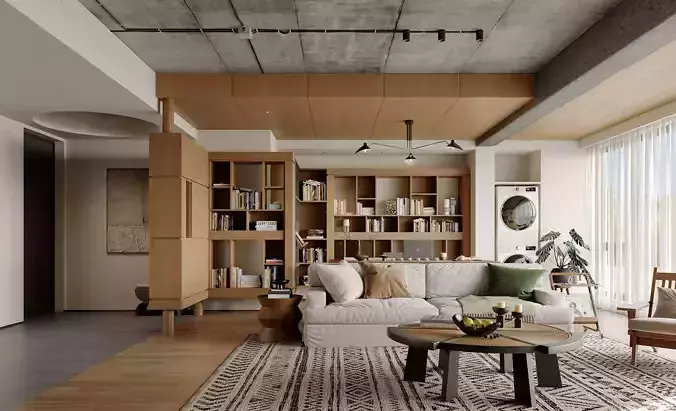 modern living room and dining room interior scenes 42