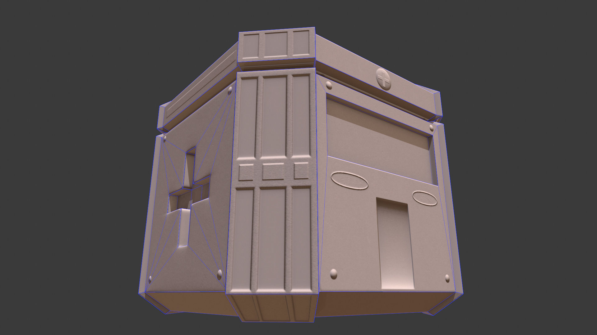 PBR Sci-fi medical crate Low-poly 3D model_3