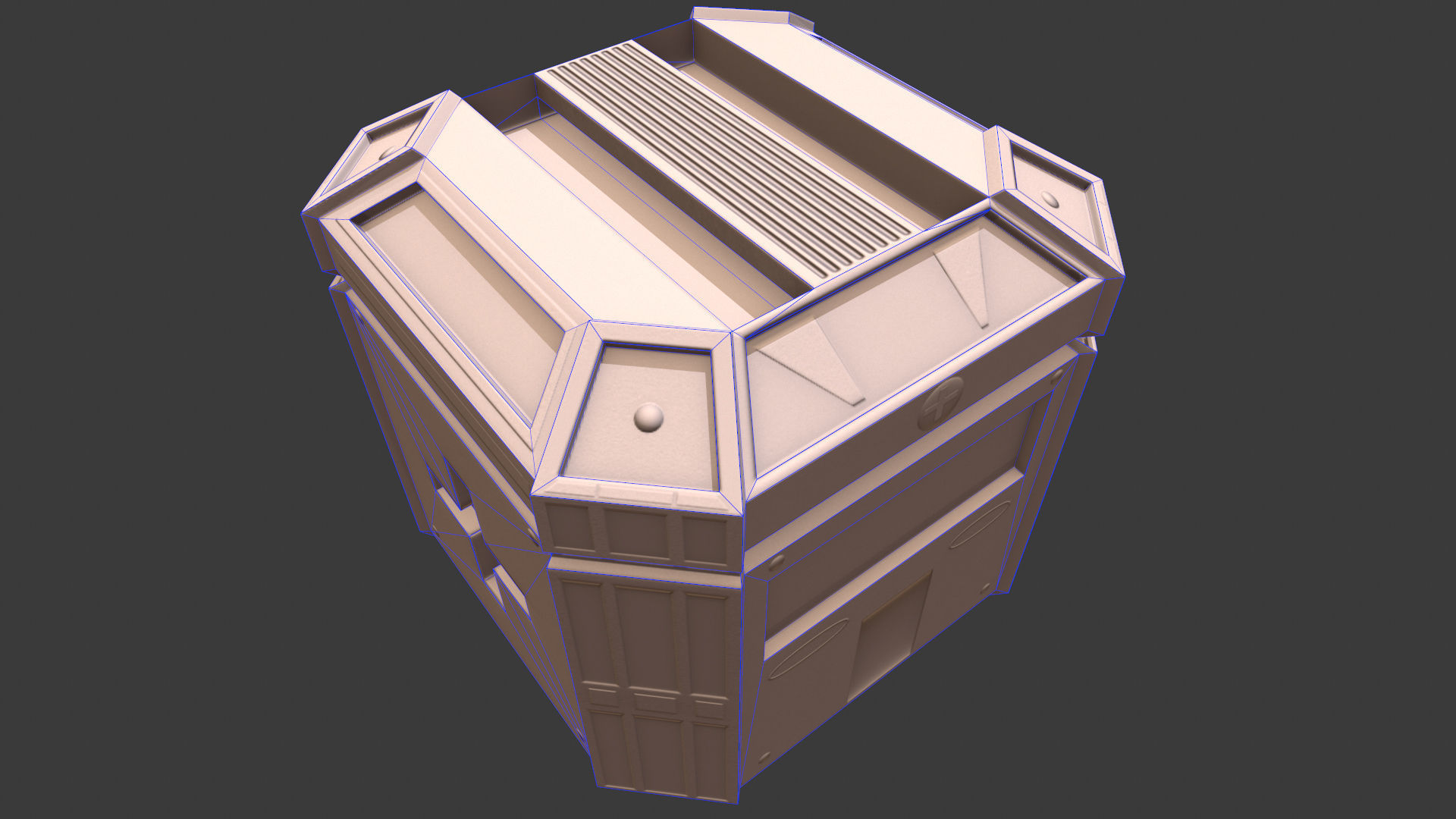 PBR Sci-fi medical crate Low-poly 3D model_4