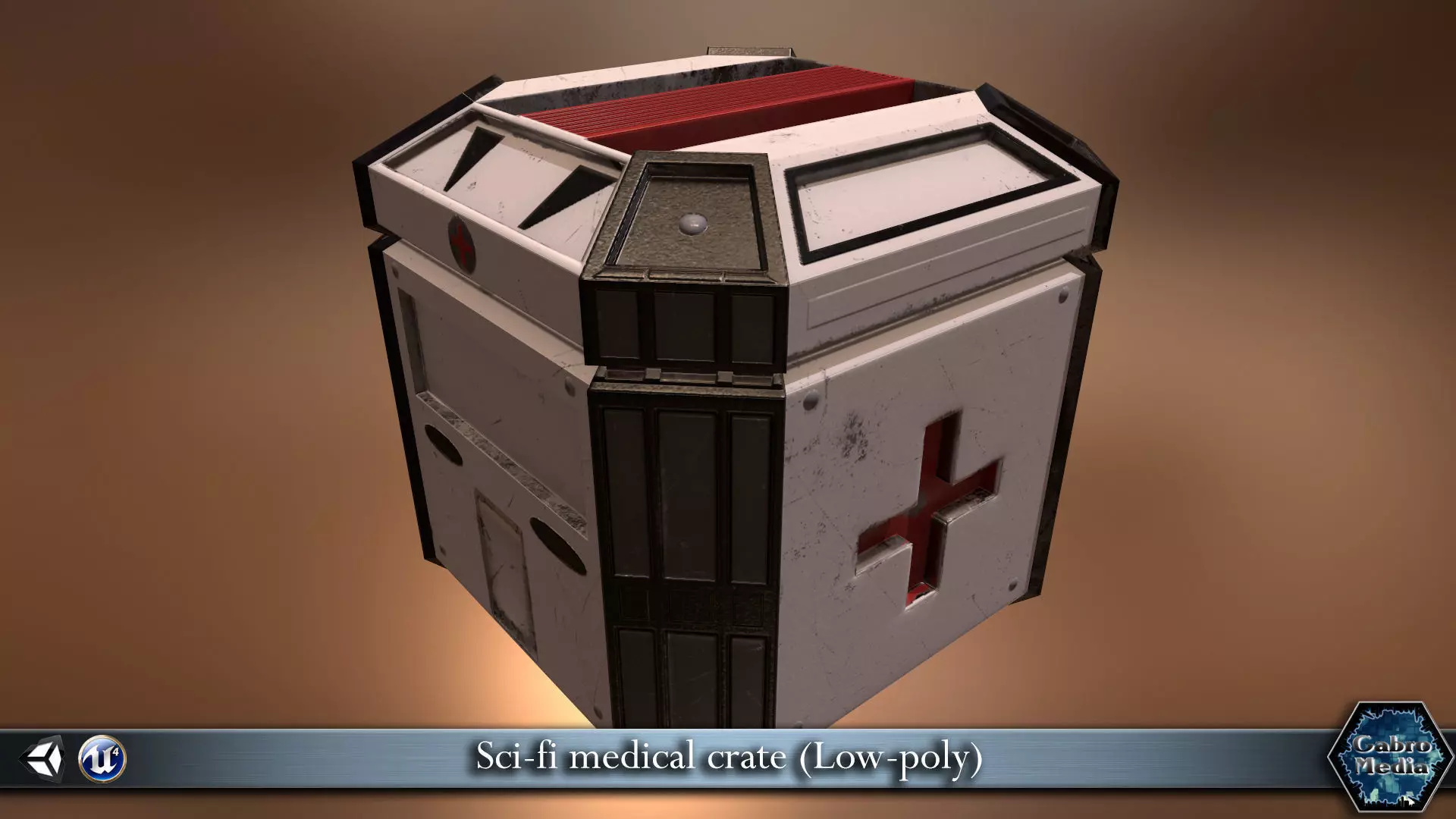 PBR Sci-fi medical crate Low-poly 3D model_0