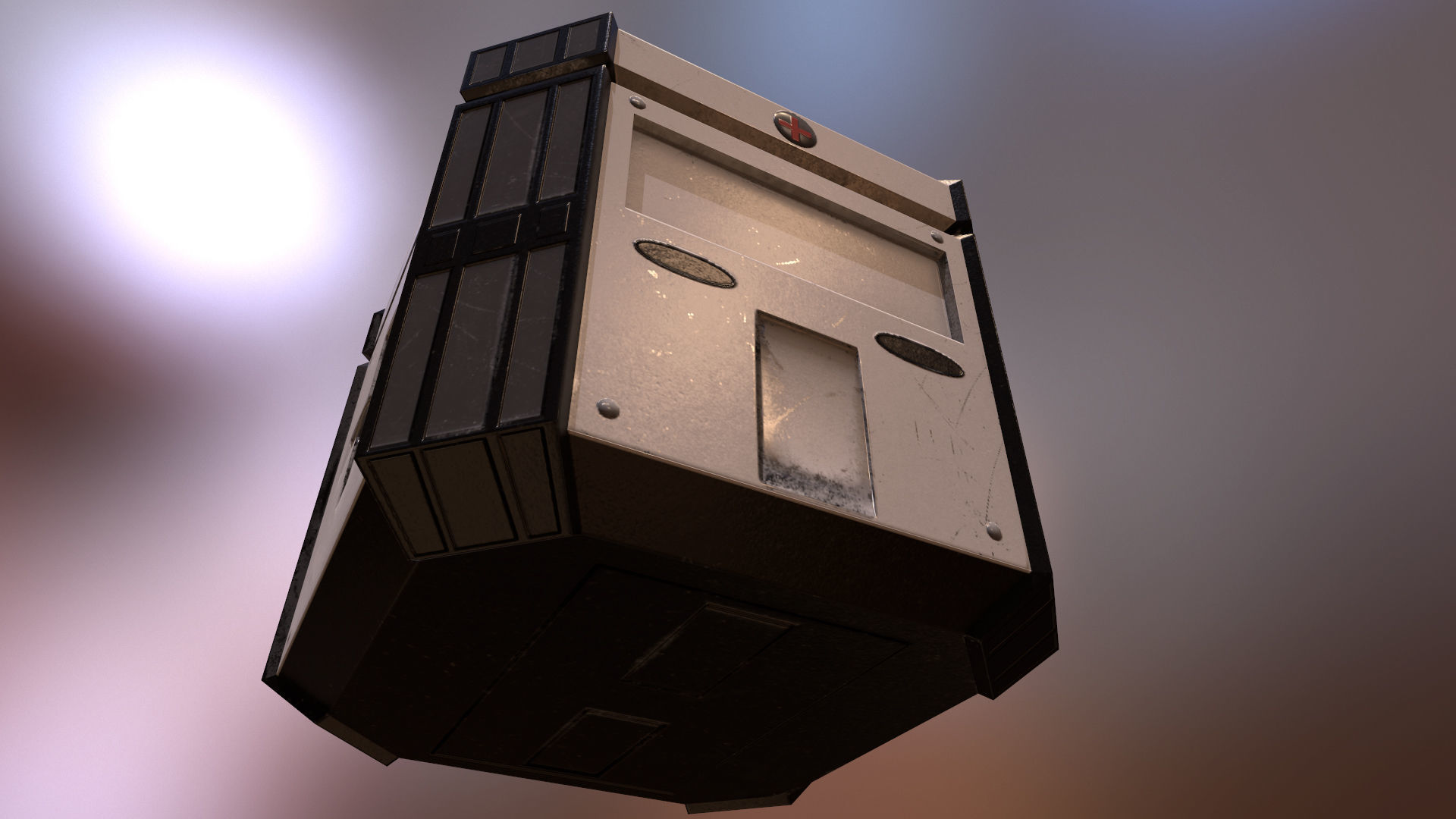 PBR Sci-fi medical crate Low-poly 3D model_2