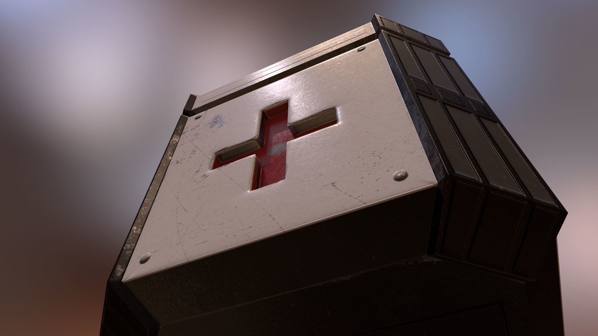 PBR Sci-fi medical crate Low-poly 3D model_1